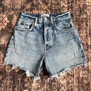 AGOLDE Riley High Rise Cutoff Denim Shorts Outsider Wash Size 24